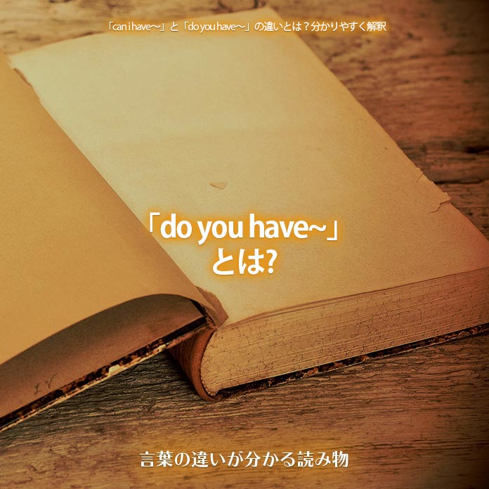 「do you have~」とは?