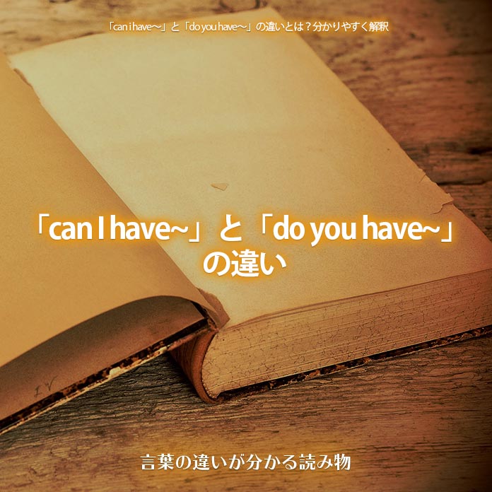 「can I have~」と「do you have~」の違い
