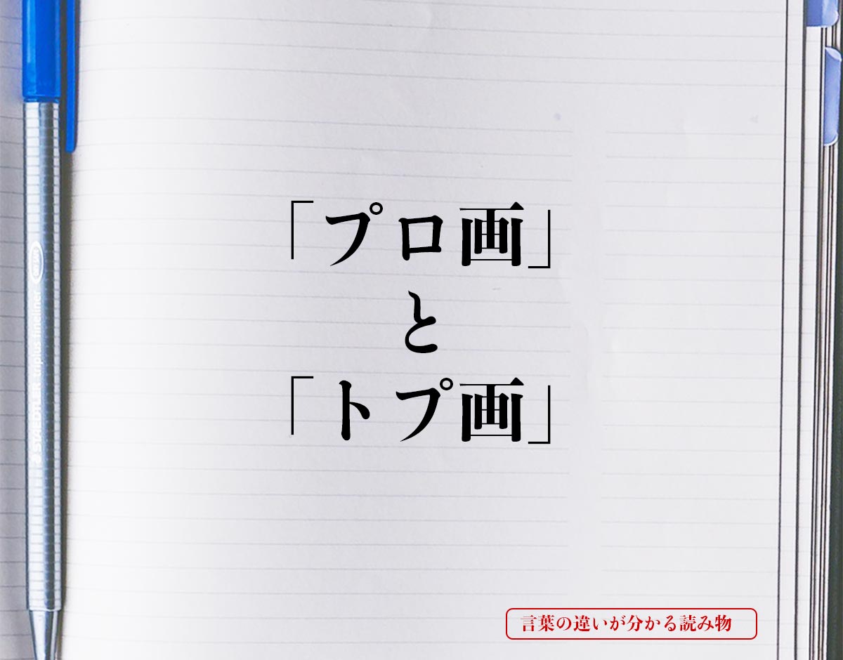 プロ画 と トプ画 の違いとは 分かりやすく解釈 言葉の違いが分かる読み物