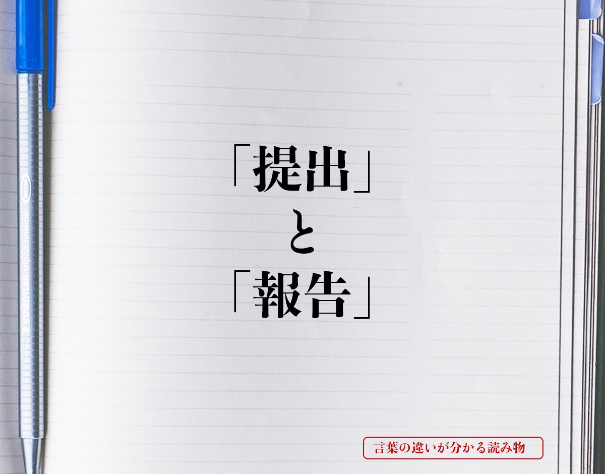 「提出」と「報告」の違いとは？