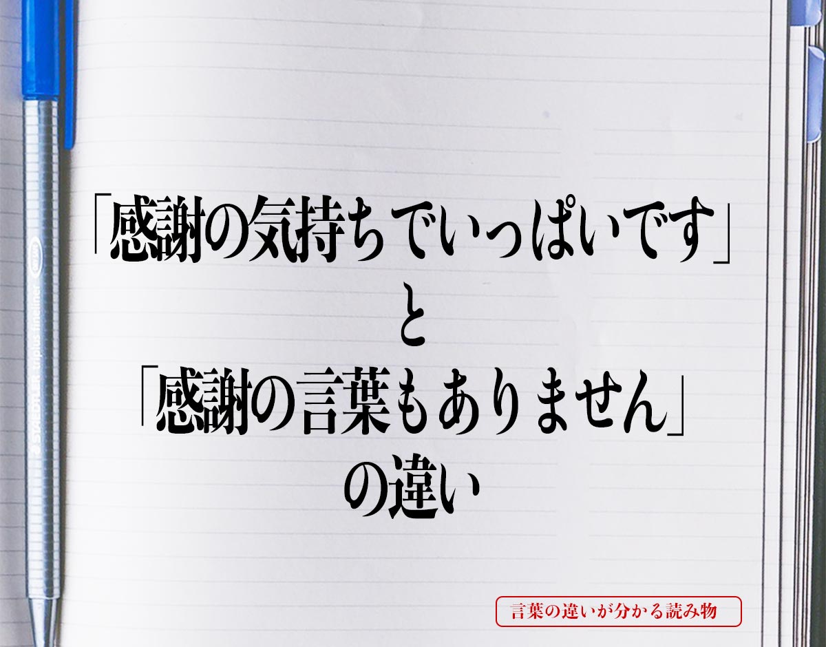 「感謝の気持ちでいっぱいです」と「感謝の言葉もありません」の違いとは？