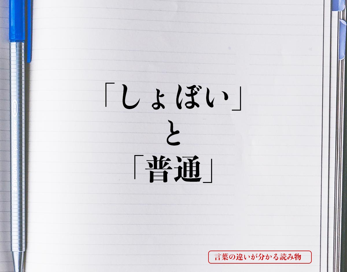 「しょぼい」と「普通」の違いとは？