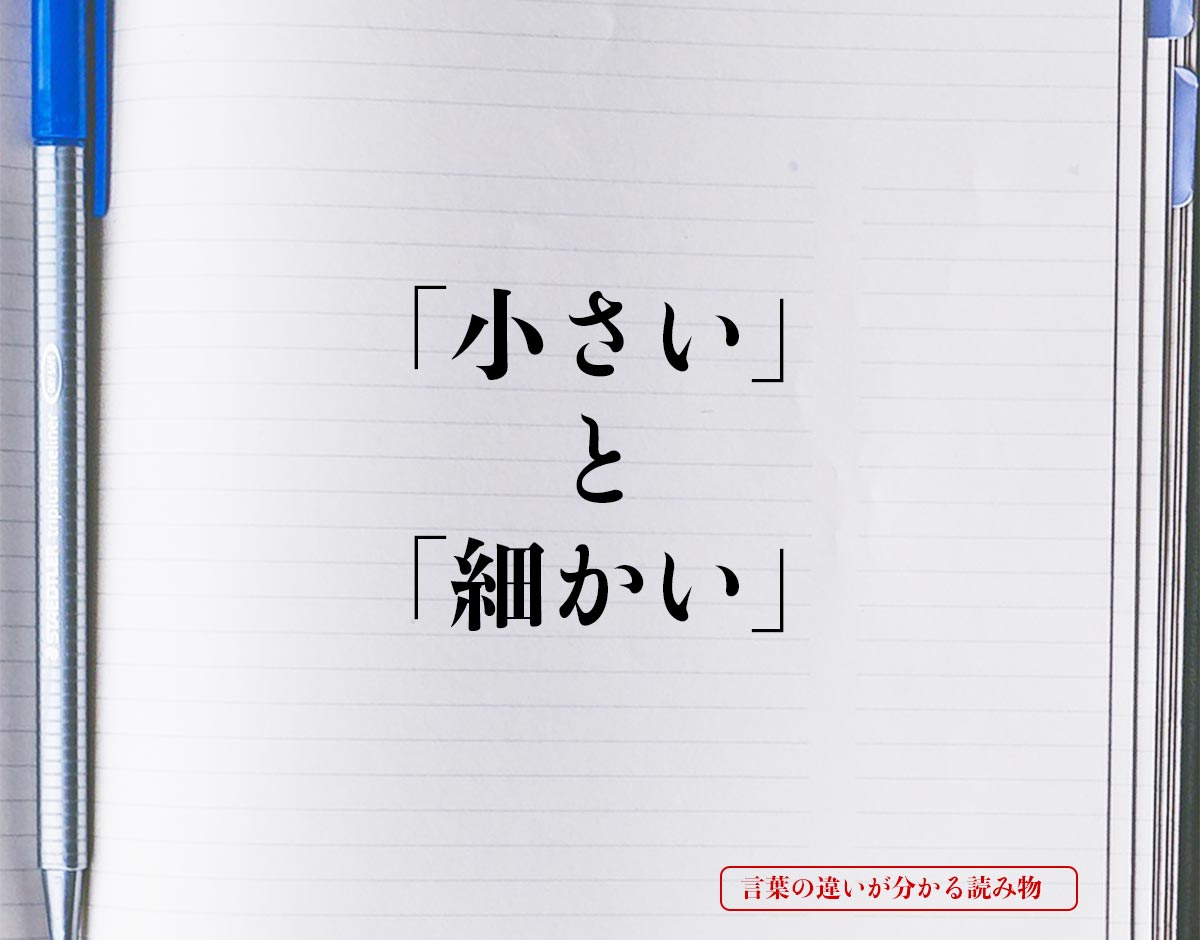 「小さい」と「細かい」の違いとは？