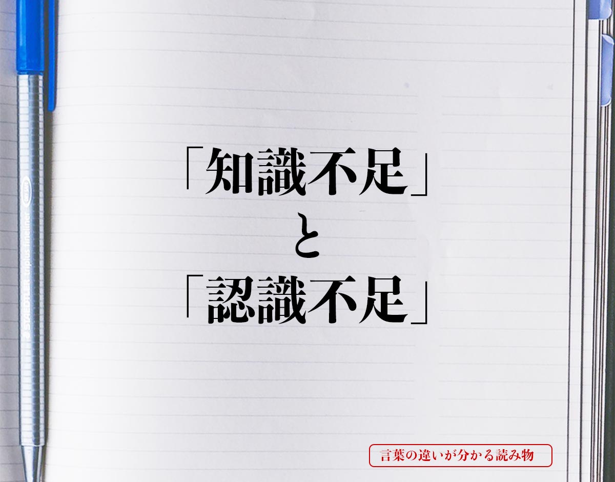 「知識不足」と「認識不足」の違いとは？