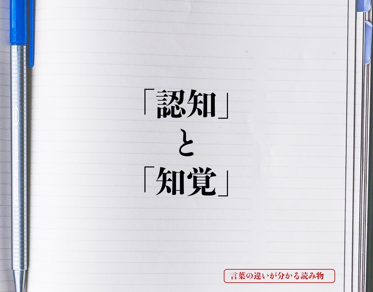 「認知」と「知覚」の違いとは？