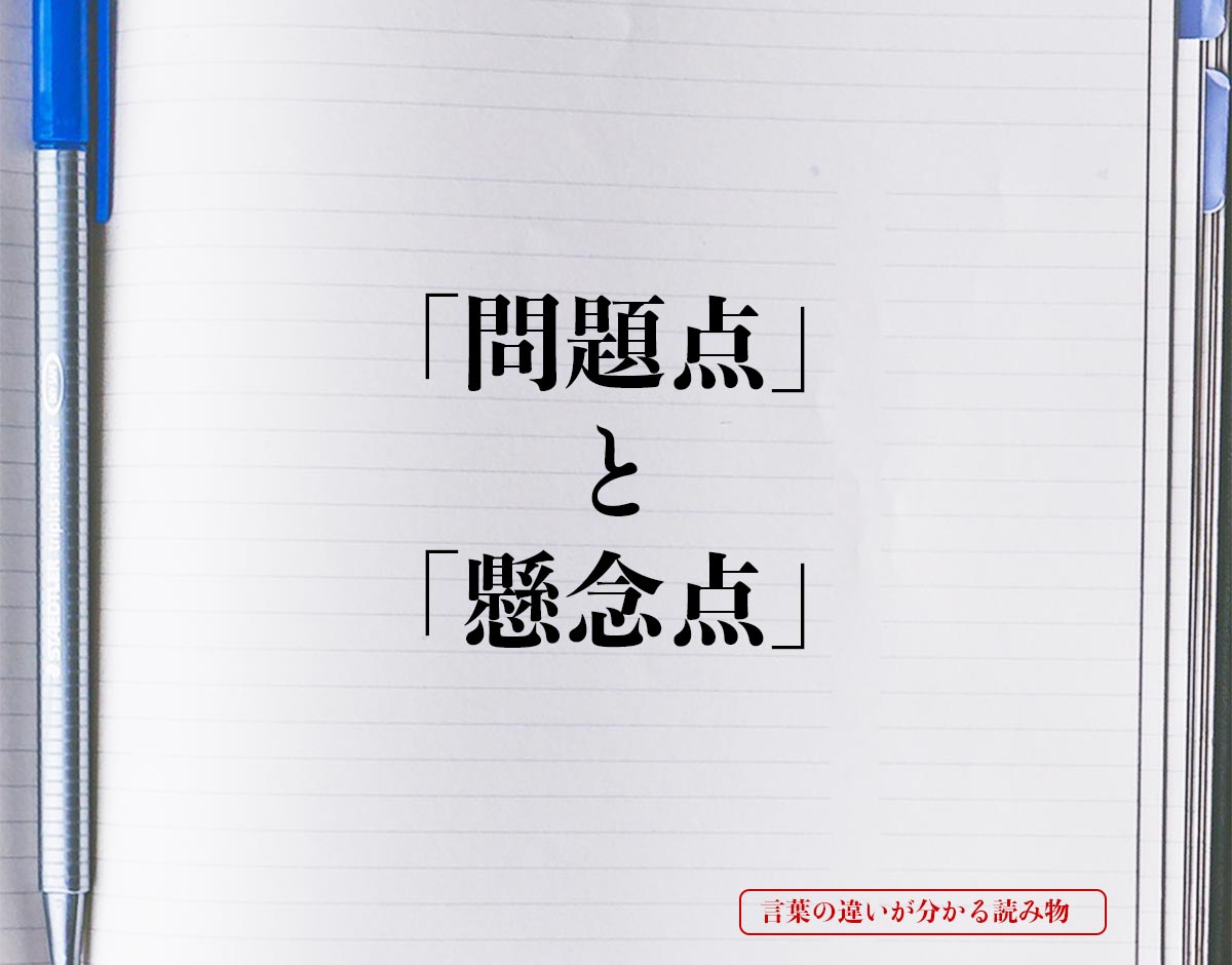 「問題点」と「懸念点」の違いとは？