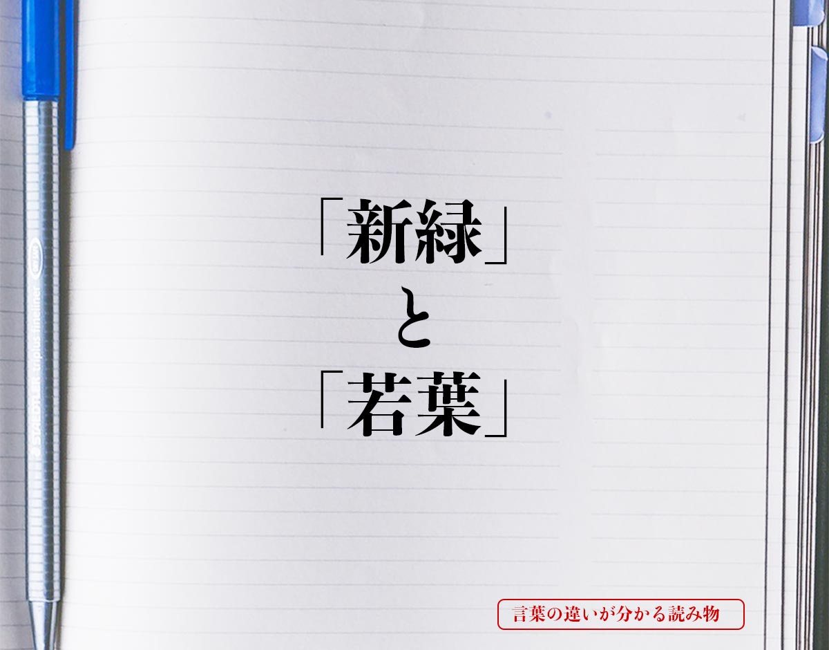 「新緑」と「若葉」の違いとは？