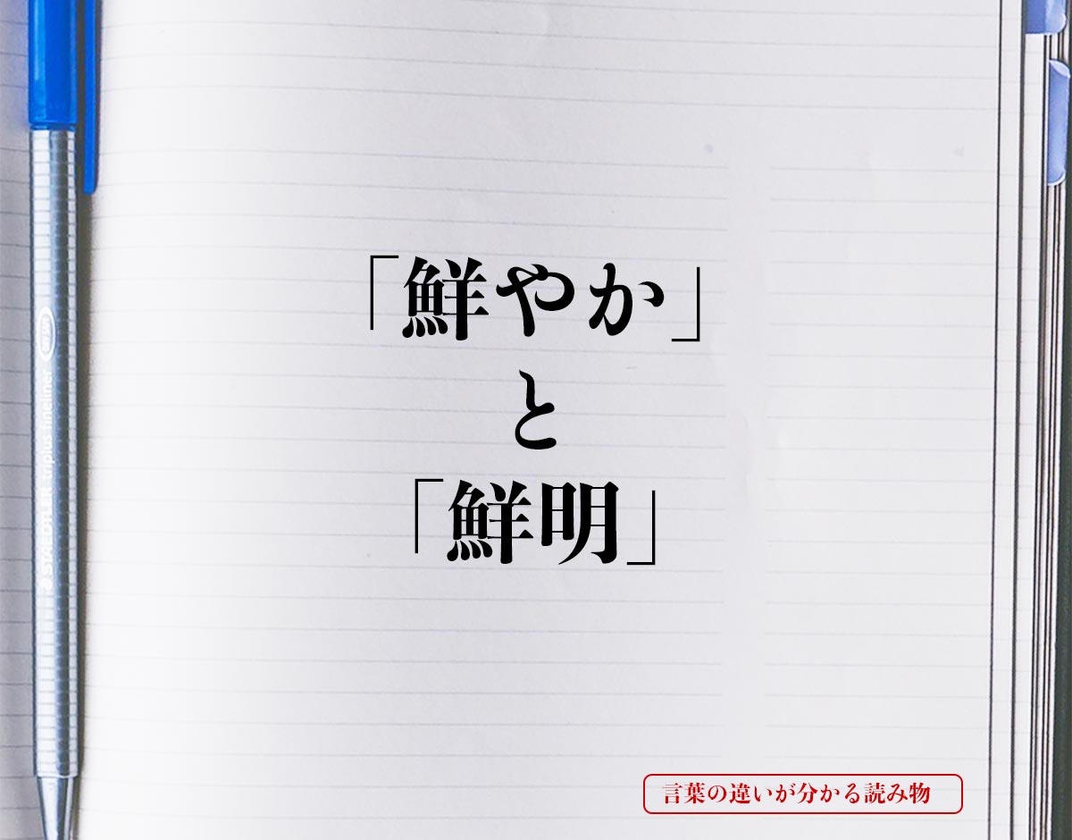 「鮮やか」と「鮮明」の違いとは？