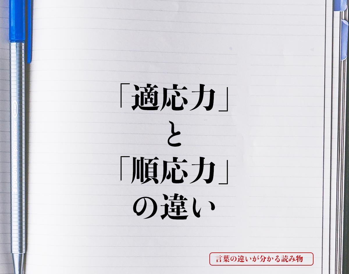 「適応力」と「順応力」の違いとは？