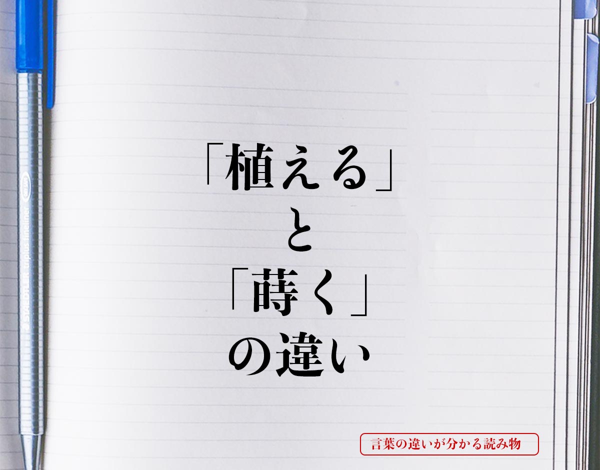 「植える」と「蒔く」の違いとは？