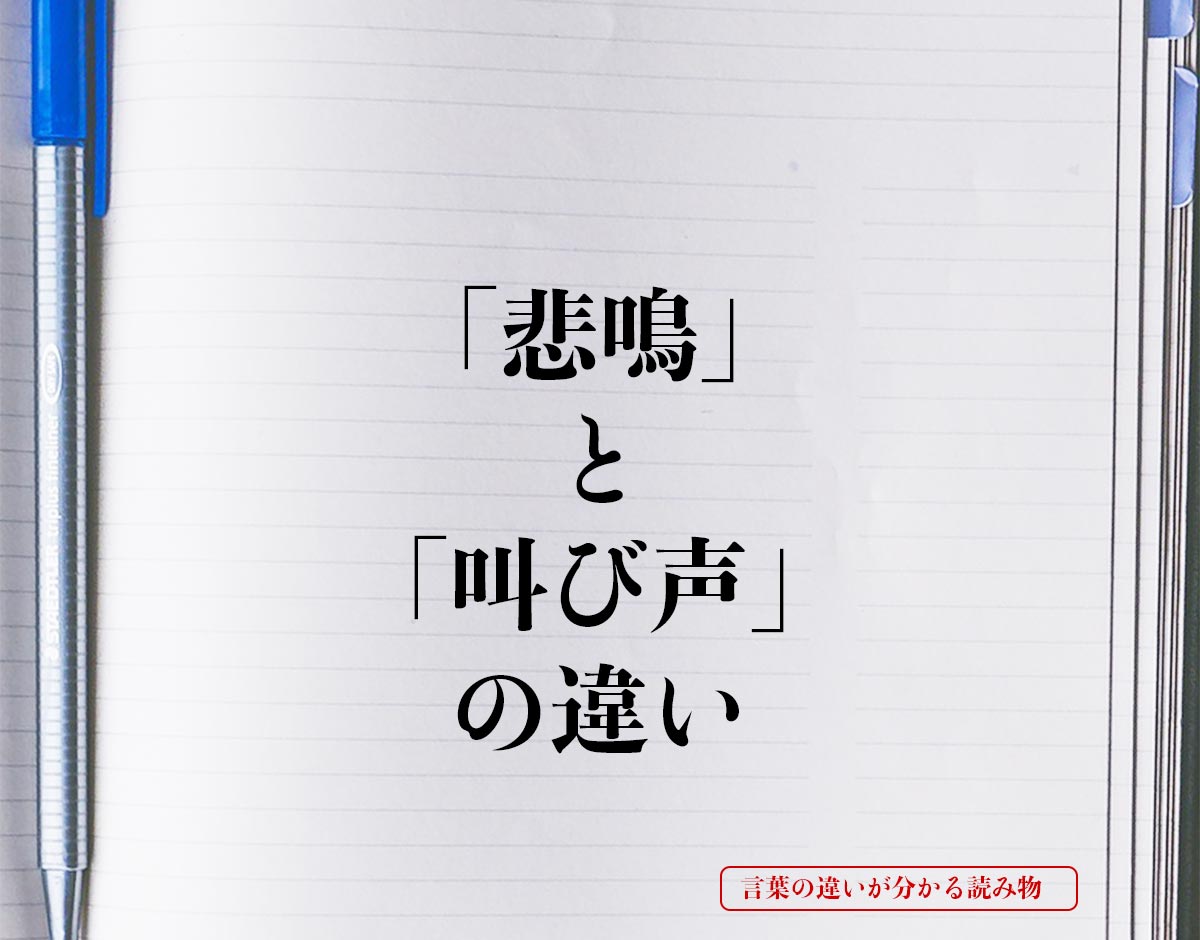 「悲鳴」と「叫び声」の違いとは？