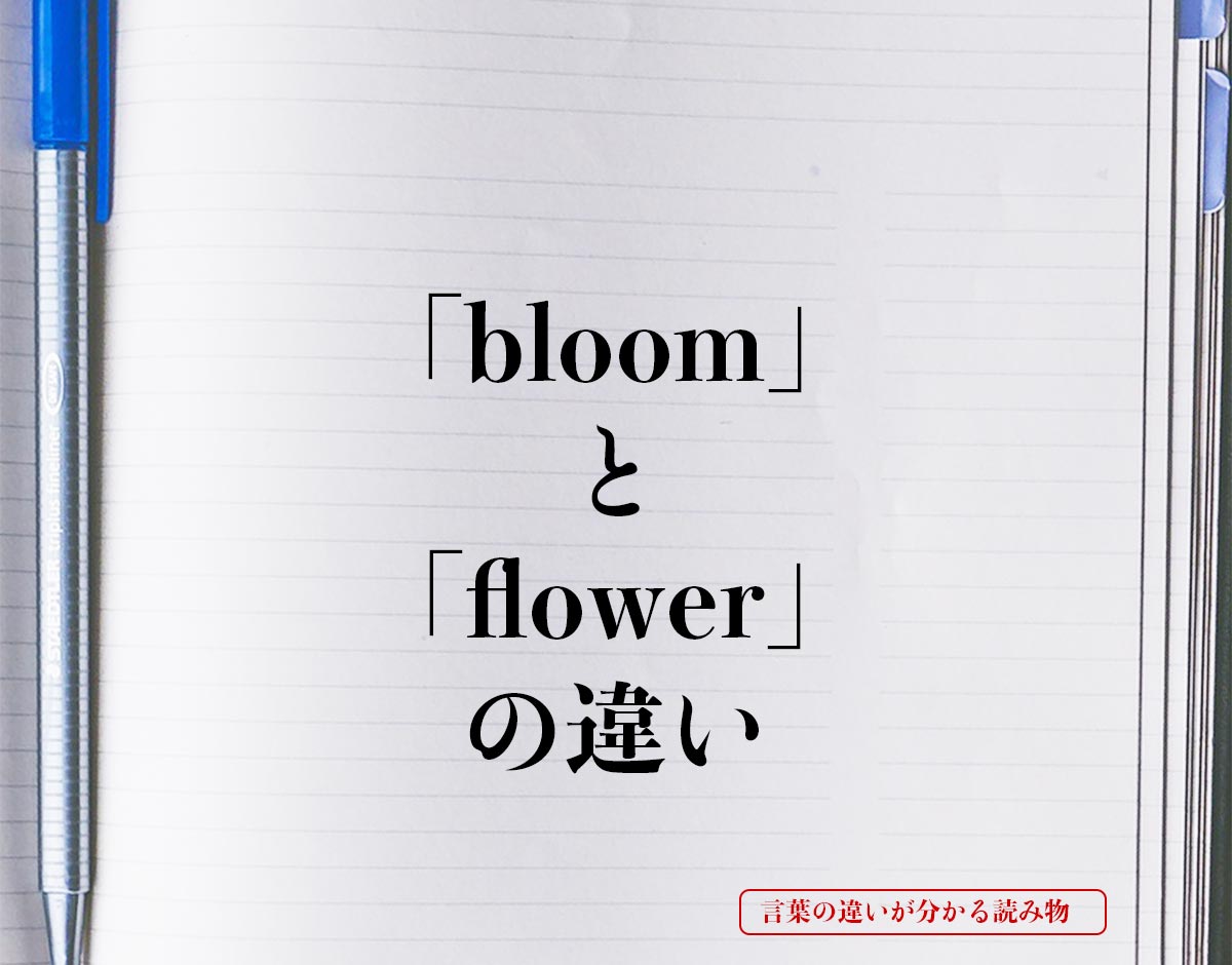 「bloom」と「flower」の違いとは？