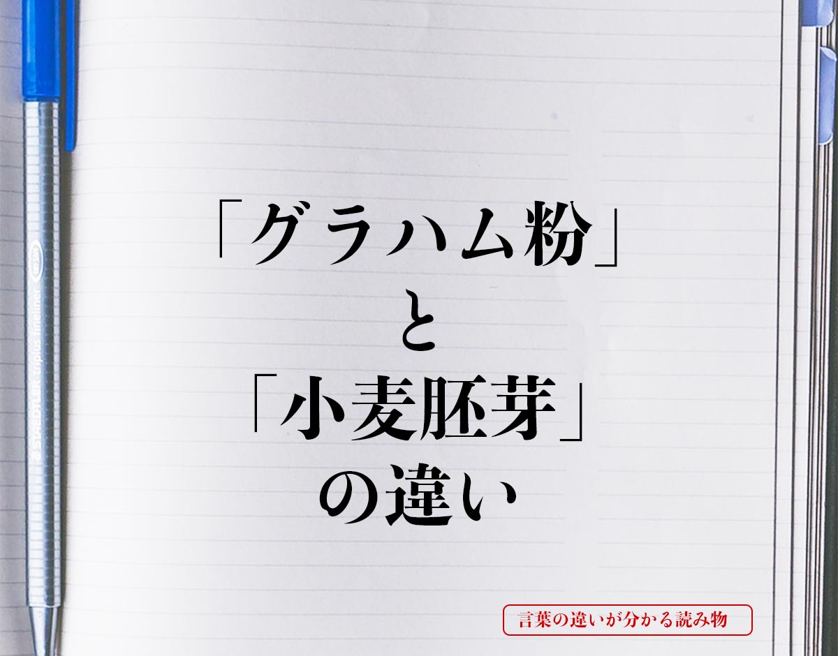 「グラハム粉」と「小麦胚芽」の違いとは？