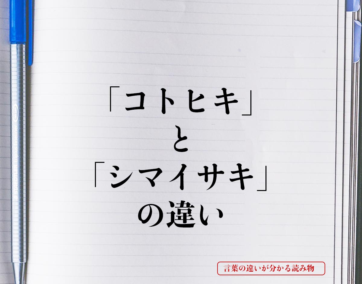 「コトヒキ」と「シマイサキ」の違いとは？