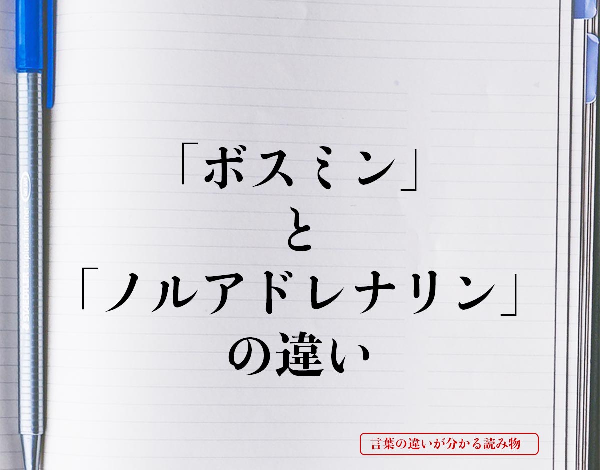 「ボスミン」と「ノルアドレナリン」の違いとは？