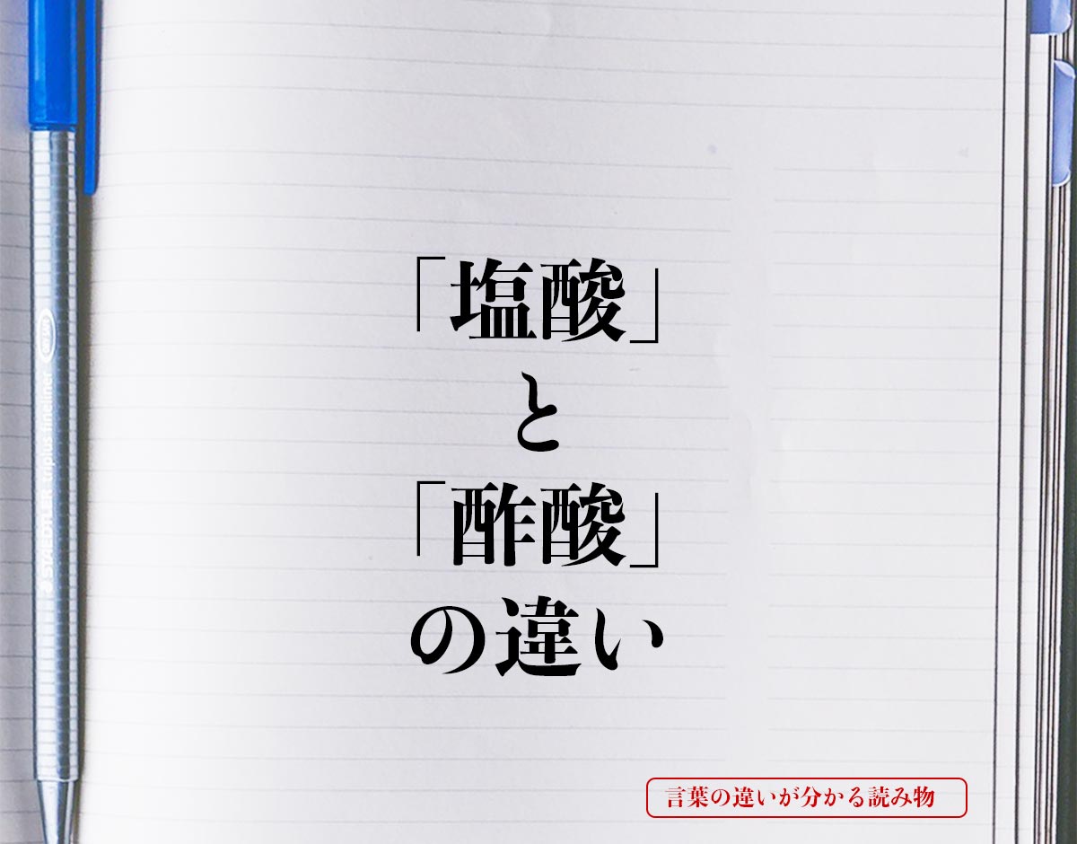 「塩酸」と「酢酸」の違いとは？