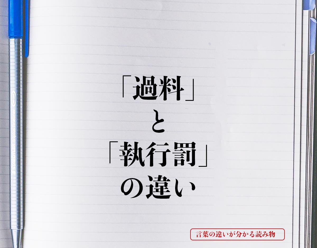 「過料」と「執行罰」の違いとは？