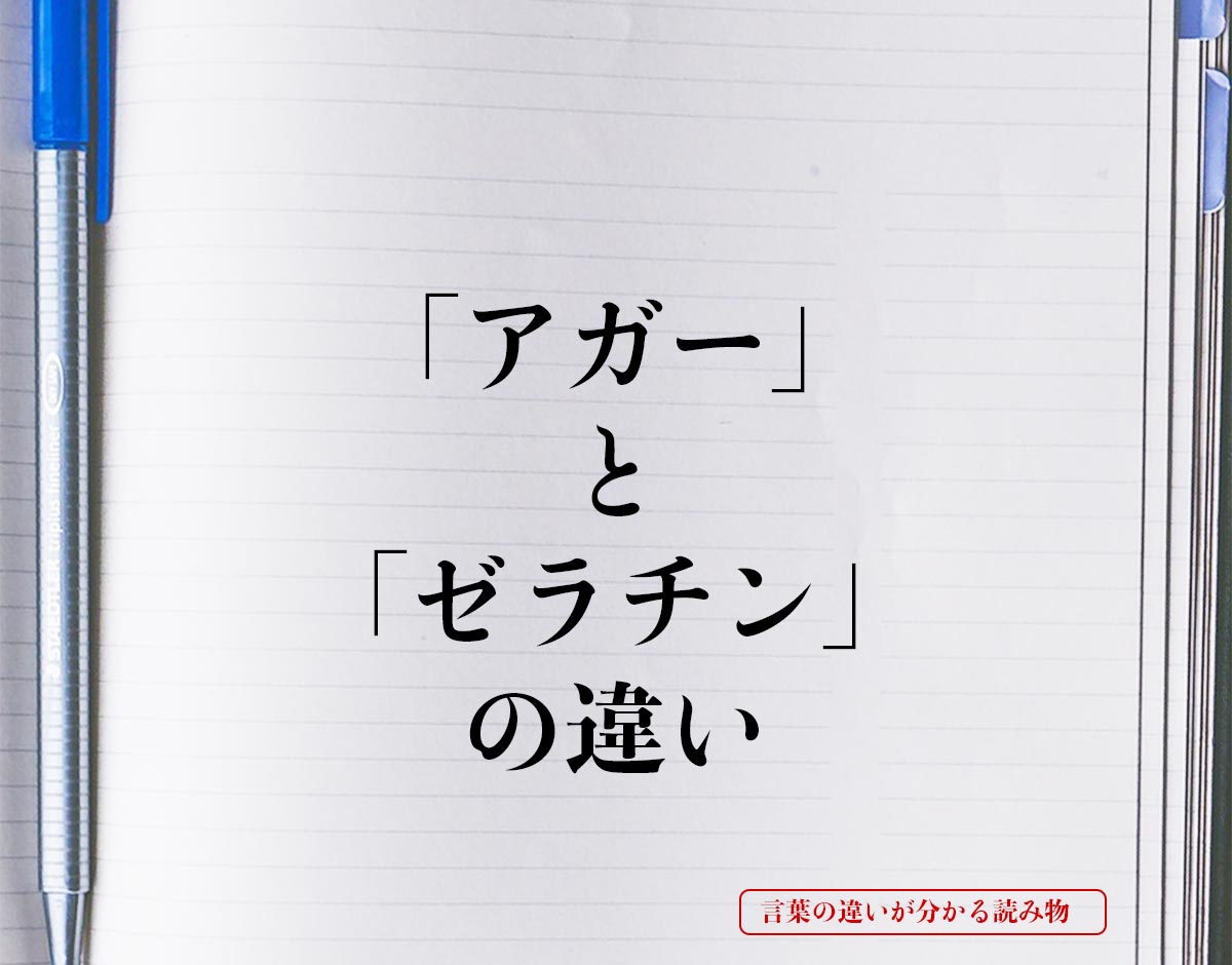 「アガー」と「ゼラチン」の違いとは？