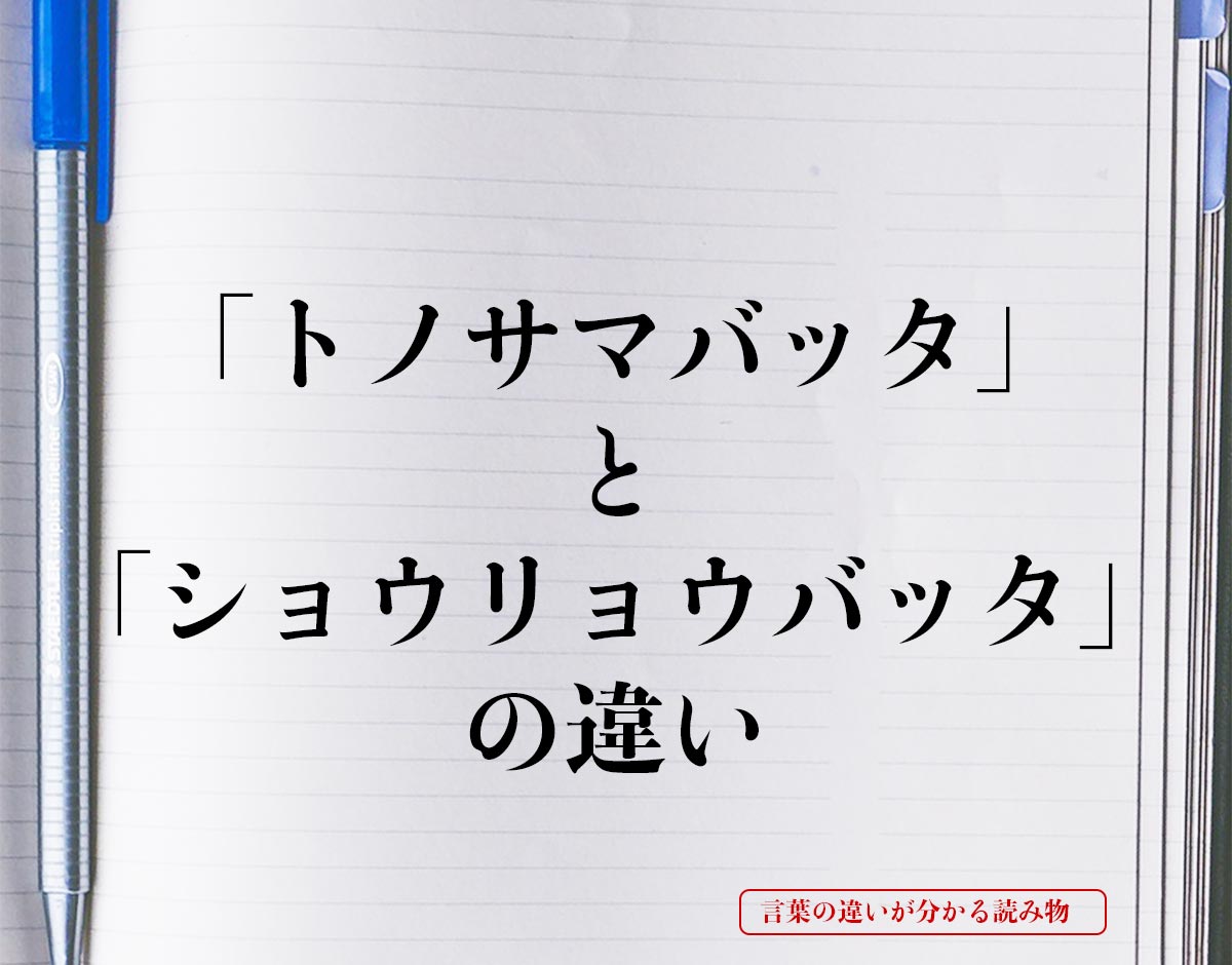 「トノサマバッタ」と「ショウリョウバッタ」の違いとは？