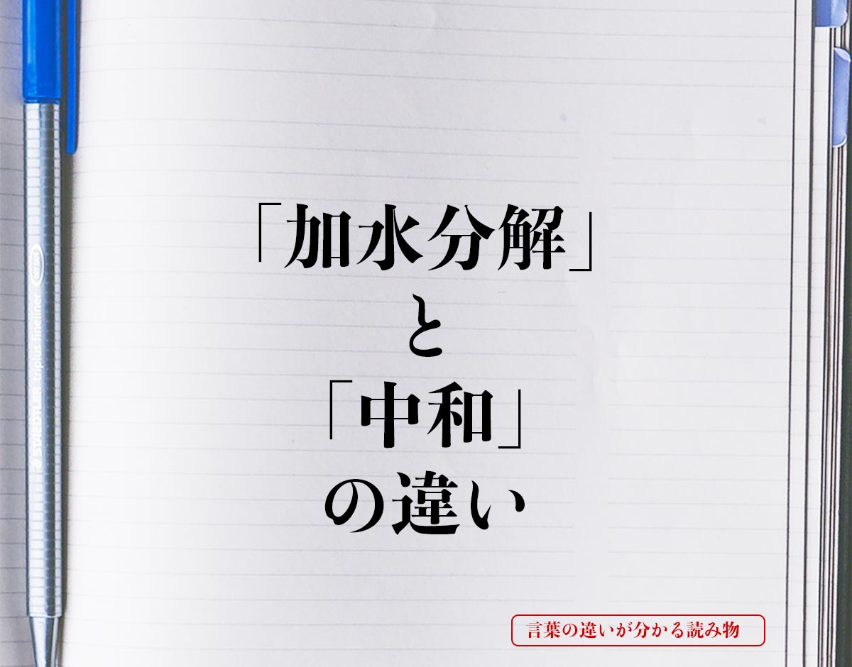 「加水分解」と「中和」の違いとは？