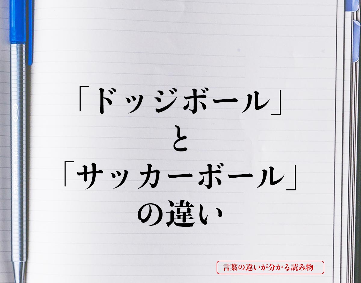 「ドッジボール」と「サッカーボール」の違いとは？