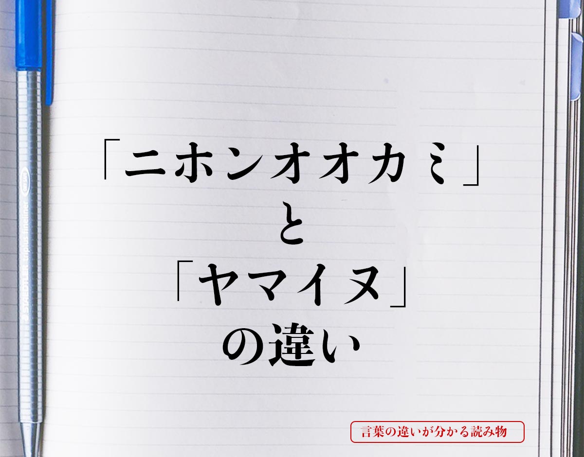 「ニホンオオカミ」と「ヤマイヌ」の違いとは？