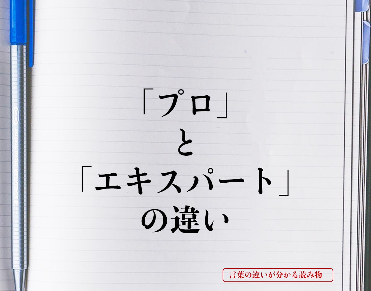 「プロ」と「エキスパート」の違いとは？