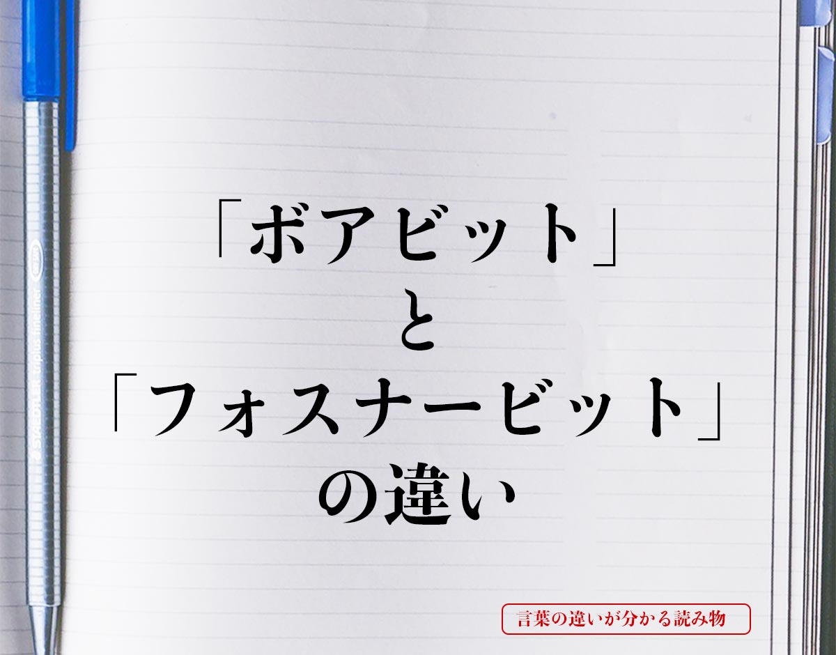 「ボアビット」と「フォスナービット」の違いとは？