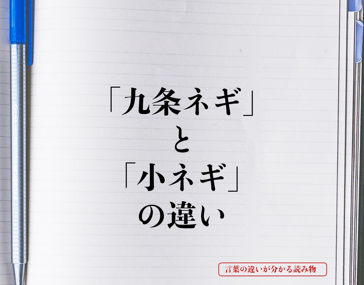 「九条ネギ」と「小ネギ」の違いとは？