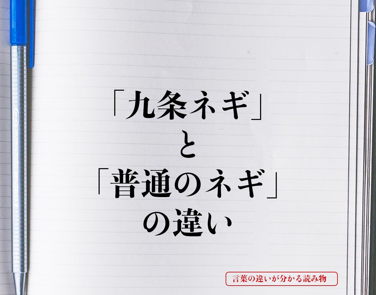 「九条ネギ」と「普通のネギ」の違いとは？