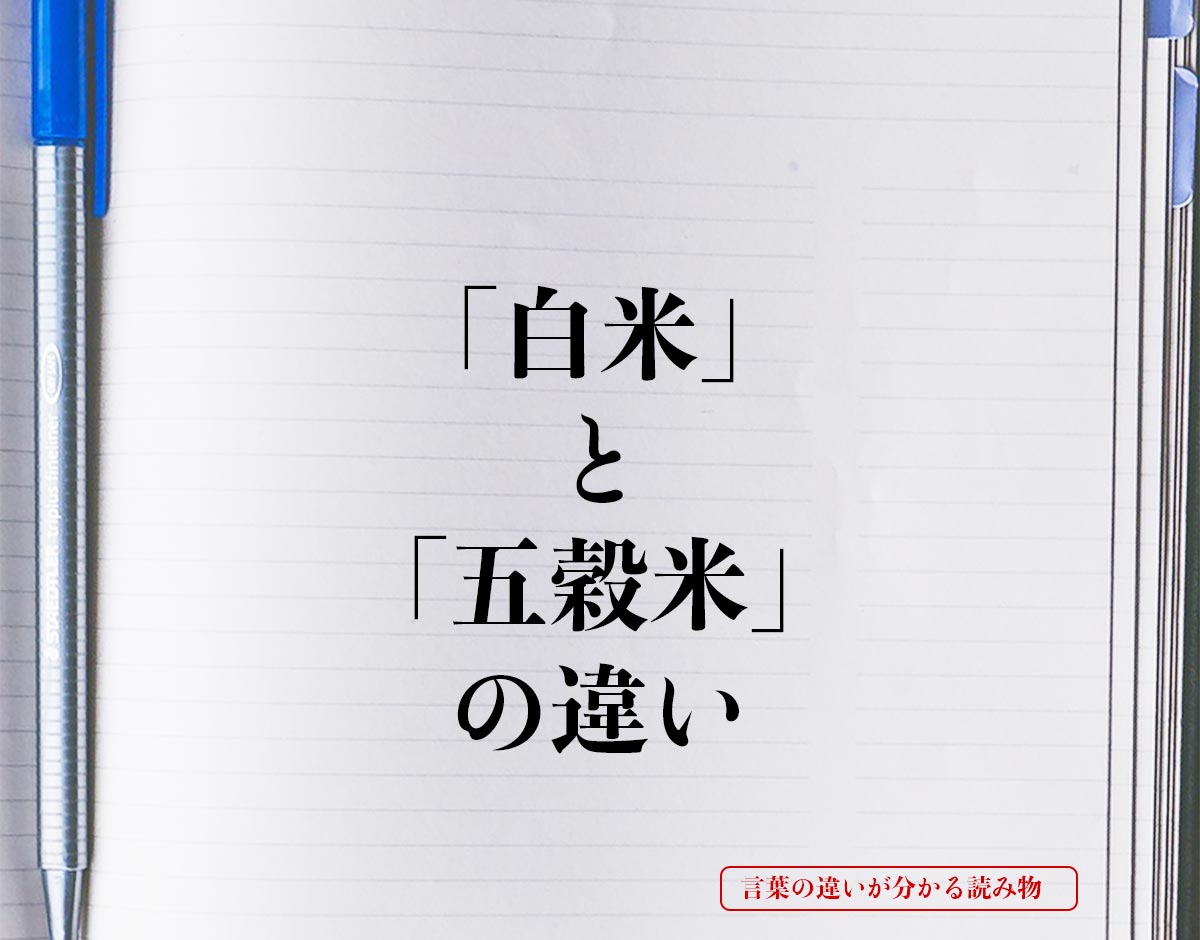 「白米」と「五穀米」の違いとは？